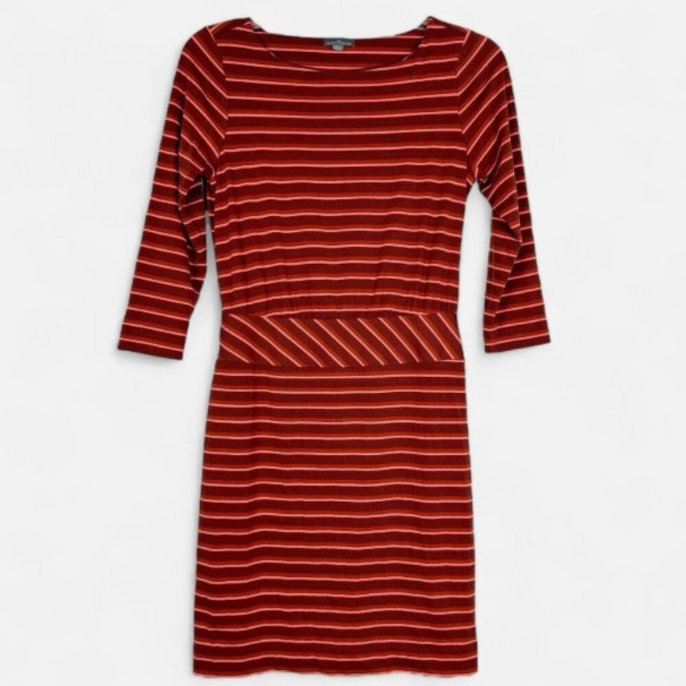 *NEW* LL Bean Signature Dress Burgundy Striped Size 0